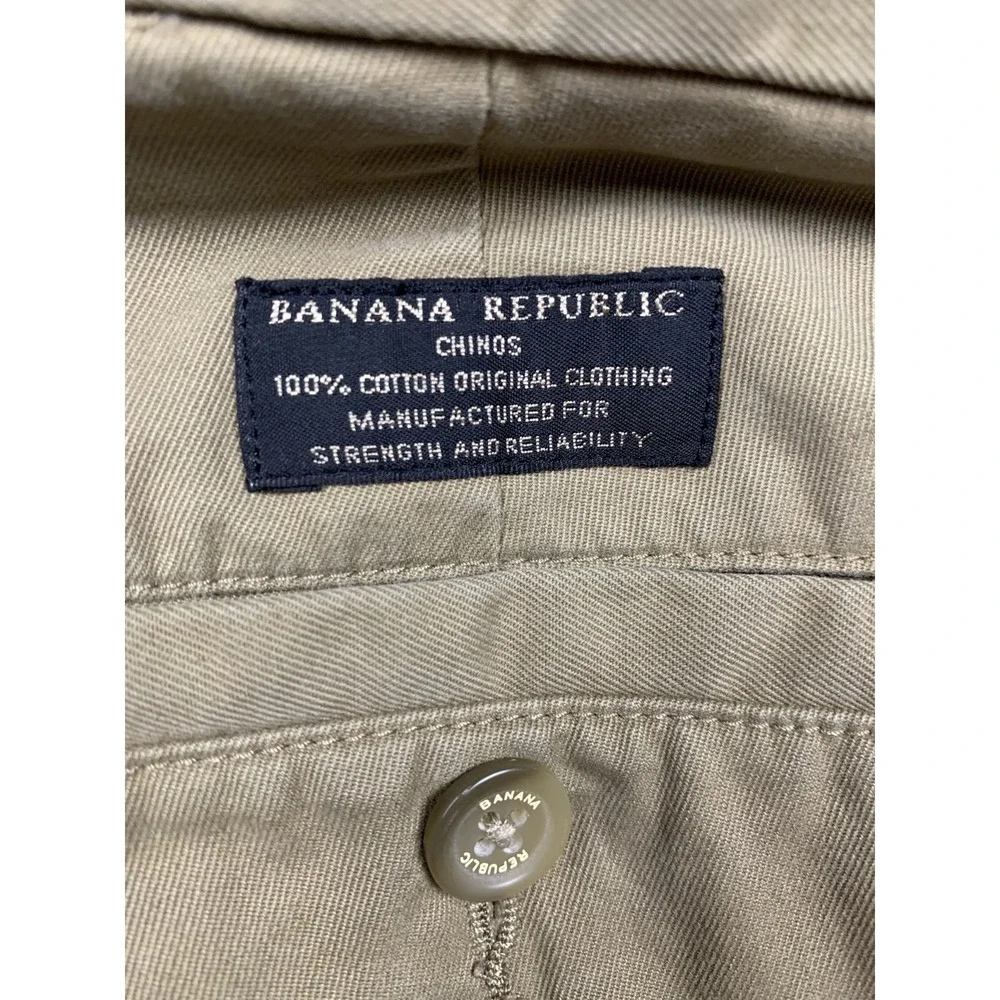 Banana Republic Gavin Chino‎ Pants Mens 32x34 Khaki Straight Casual Cotton
